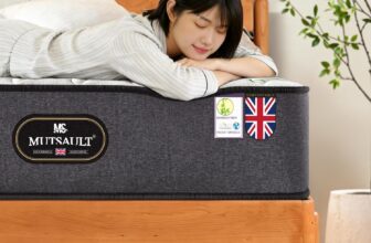 Double Mattress 4FT6, Hybrid Pocket Sprung Mattress with Memory Foam & Bamboo Fibre Cover, 5-Zone Orthopaedic Support for Back Pain Relief, Medium Firm, 22cm Deep 135 X 190cm