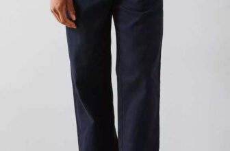 Double Pleat Mens Trousers – Navy (28 Regular)