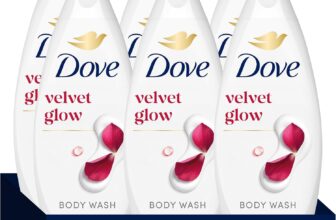 Dove Velvet Glow Body Wash Body Cleanser shower gel with plant-based moisturisers for softer, smoother skin after one shower 6x 225 ml