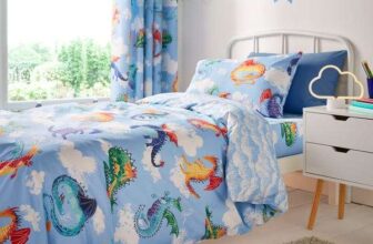 Dragons 100% Cotton Reversible Duvet Cover and Pillowcase Set – Cot Bed/Toddler size. Free C&C