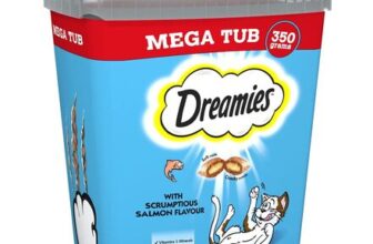 Dreamies Cat Treats, Tasty Snacks with Delicious Salmon Flavour, Pack of 2 350g