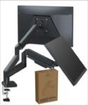 Dual 32-Inch Monitor Arm Desk Mount Height Adjustable VESA Gas Spring with Cable Management – Black Dual Monitor Arm Limited Stock