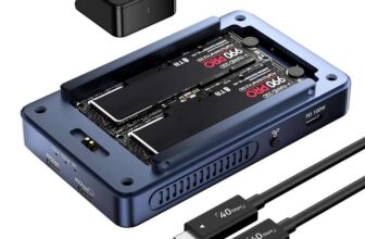 Dual-Bay NVMe SSD Enclosure 40Gbps Software RAID with code ANYOYO-EUR – FBA