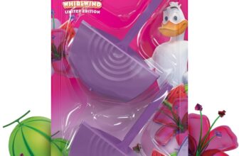 Duck Colouring Toilet Rim Block Duo, Watermelon Whirlwind, Foaming Toilet Bowl Cleaner, Long-lasting Fragrance, 36g x 2