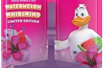 Duck Colouring Toilet Rim Block, Watermelon Whirlwind, Foaming Toilet Bowl Cleaner, Long-lasting Fragrance, 36g