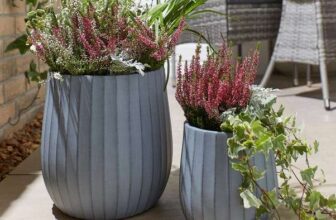 Dunelm Set of 2 Tall Ribbed Fibre Clay Plant Pots – Free C&C Only – Limited Locations