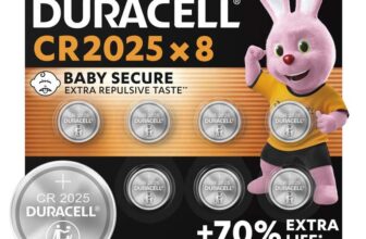 Duracell 2025 Lithium Coin Batteries 3V (8 Pack) – Up to 70% Extra Life ( £7.27 with Max S&S) – Sold by Bat vision / FBA
