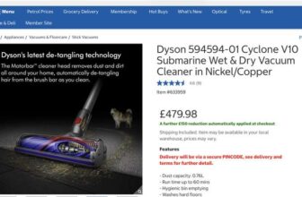 Dyson v10 submarine wet and dry £479.98 with a further £150.00 off at checkout