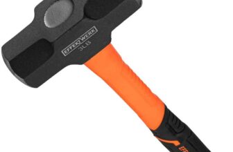 EFFEKTWERK Club Hammer (1.3kg / 3lbs) – Heavy-Duty w/ 33cm Shock Absorbing Fibreglass Rubber Handle – Sold by Mendota Merchants LLC FBA