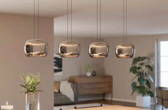 EGLO Hortunas Linear Pendant Refined Smoked Black Glass 4-Light