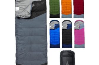 ETGLCOZY Lightweight 3-Season Sleeping Bag, 10-15C, Gray/Black