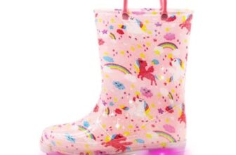 EUXTERPA Kids Light-up Glitter Wellies with Handle