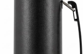 EVERGOODS 1L Stainless Steel Thermal Vacuum Water Bottle with, Cup Cap, Keeps Drinks Hot or Cold, Dishwasher Safe (Black)