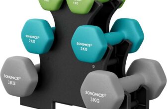 EXCLUSIVESongmics 12kg Hex Dumbbell Set with Storage Stand W/Code