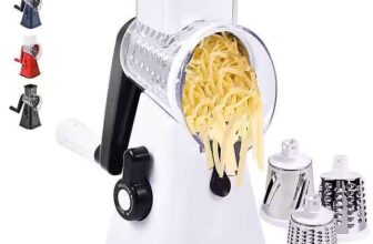 EXCLUSIVESpin Slice Master 3-in-1 Rotary Cheese Grater / Vegetable & Fruit Slicer (White / Navy) delivered w / code