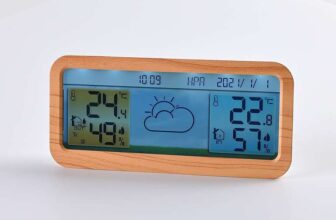 EXCLUSIVEWireless LCD Weather Station – Wood Grain and White delivered w/ code