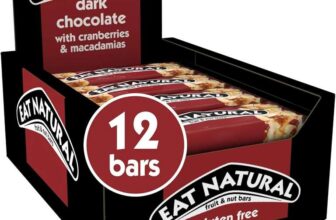Eat Natural Fruit & Nut Bars, Dark Chocolate with Cranberries & Macadamias 12 x 40g (£7.60 S/S)