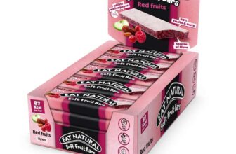 Eat Natural Soft Fruit Bars – Red fruits, Dates, Almonds – Vegan, Gluten-Free Snack and Source of Fibre 25g (Pack of 15)