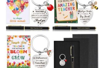 Echehi Teacher Gifts Set: Thank You Cards, Keyrings, Pens