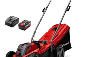 Einhell Cordless Lawnmower with Battery and Charger 18V Power X-Change, 33cm Cutting Width, Brushless Motor, 30L Grass Box