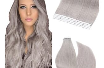 Elailite Grey Tape-in Hair Extensions, 20 Pcs, 16-Inch, 50g