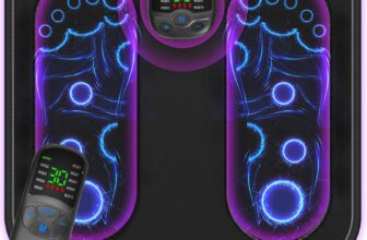 Electric Foot Massager, EMS Foot Massager Mat for Pain Relief and Relaxing with LCD, 10 Modes 30 Intensities Rechargeable Muscle Stimulatior Circulation Booster for Adults