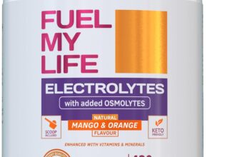 Electrolyte Powder with Osmolytes – Natural Mango & Orange Flavour – 420g (60 Servings) – Sugar-Free with Vitamins & Minerals – Vegan – UK Made