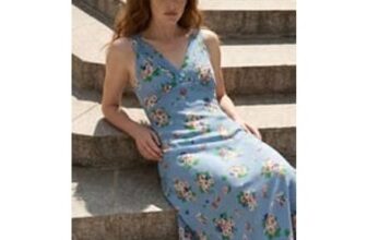 Elise Floral Pintuck Crepe Midi Dress