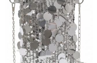 Embhlitfe Silver Glitter Mini Shoulder Clutch with Chain