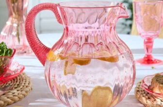 Embossed Flower Clear Plastic Pitcher Jug – Free C&C only