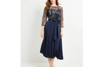 Embroidered Mesh Midi Dress