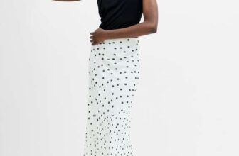 Emina Chiffon Monochrome Polka Dot Maxi Skirt