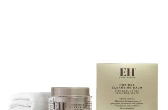 Emma Hardie Moringa Cleansing Balm 50g with Cleansing Cloth, Dissolves Makeup, SPF & Daily Build-Up