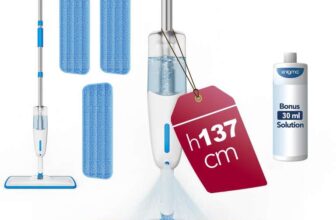 Enigma 137cm Spray Mop with 3 Washable Pads and 30ml Concentrated Starter Cleaning Solution – Sold by Chelsea & Co / FBA