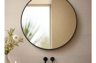 Essence Brushed Black round Bathroom Mirror 800mm