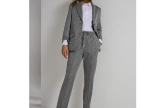 Et Vous Grey Zigzag Ponte Trousers – Size 26