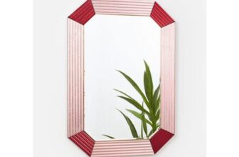 Evissa Pink & Red Glass Wall Mirror