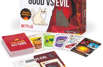 Exploding Kittens – Good vs. Evil – 2-5 Players – Ages 7 – Inspired by Netflix Show – High Stakes Family Card Game – Ideal for Party, Family Night – Animated Netflix Show