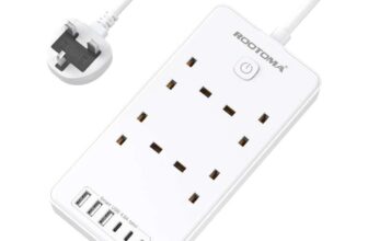 Extension Lead with 6 USB Slots (3 USB C), 4 Way Surge Protected, 1.5M (w/voucher) Sold by Dalzrom, FBA