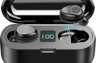 F9 Wireless Earbuds,F9 TWS Bluetooth 5.0 Headset,Touch Control Deep Bass 9D Stereo Sound TWS Bluetooth Earphones with LCD Digital Display&Charging Case,Noise Cancelling Sports Waterproof Headset