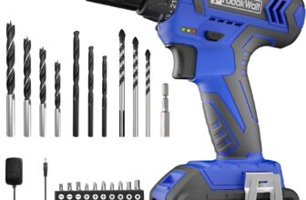 FADAKWALT Power Cordless Drill Driver, 20V and Screwdriver Set, Electric Combi Kit 211 Torque, DIY Accessory 2 Variable Speeds, Suitable for Wood, Metal Concrete, Blue