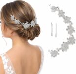 FAIRYGATE Womens Fashion Headbands Bridal Crystal Bride Head Piece Silver Flower Hair Accessories Party Essentials for Women Lady Girl Wedding Decoration D05318