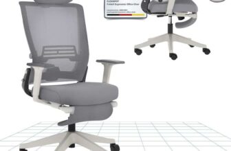 FLEXISPOT Foldex Ergonomic Grey/White Office Chair with Foldable Backrest. Sold by FLEXISPOTUK FBA