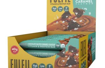 FULFIL Vitamin and Protein Bars, Chocolate Salted Caramel Flavour, 15 x 40g Up to 15g High Protein Snacks, 9 Vitamins, Low Calorie