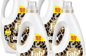Fabulosa Fragranced Laundry Detergent, Stain Removing Laundry Washing Liquid Detergent, Clothes Freshener Concentrated Laundry Liquid, 264 Washes, 2L, 4 Pack, Oud