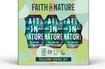Faith in Nature 3 x 100 ml Lavender & Geranium, Vegan Hair and Body Care Gift Set Travel Size Hair Shampoo, Conditioner & Body Wash Bath Sets Gifts for Women and Men