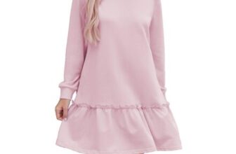Famulily Ladies Pink Long Sleeve Sweatshirt Dress XL