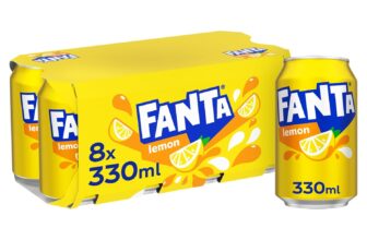 Fanta Lemon Soft Drink Cans, 8 x 330 mL