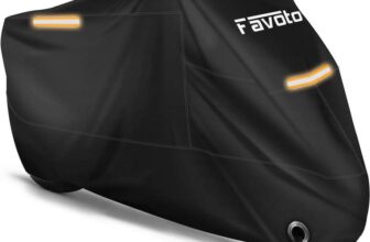 Favoto Motorbike Cover Waterproof Motorcycle Cover Outdoor Oxford Fabric XXL Indoor UV Protection Dustproof Windproof for Outside