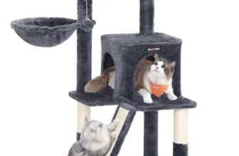 Feandrea Cat Tree Tower, Widened Perch for Large Cats, Smoky Grey PCT51GV1